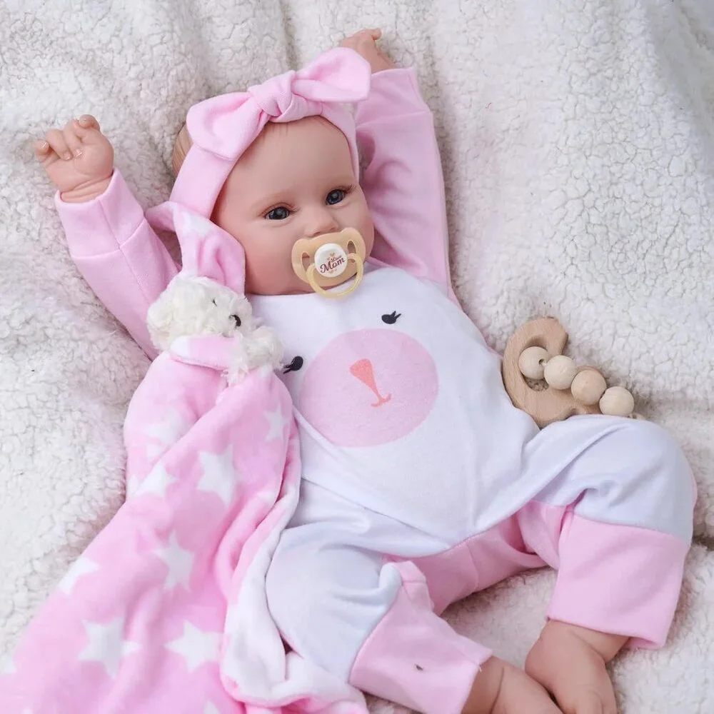 🆕20Inch Realistic Soft Vinyl With Weighted Cloth Body Emily Girl Reborn Baby